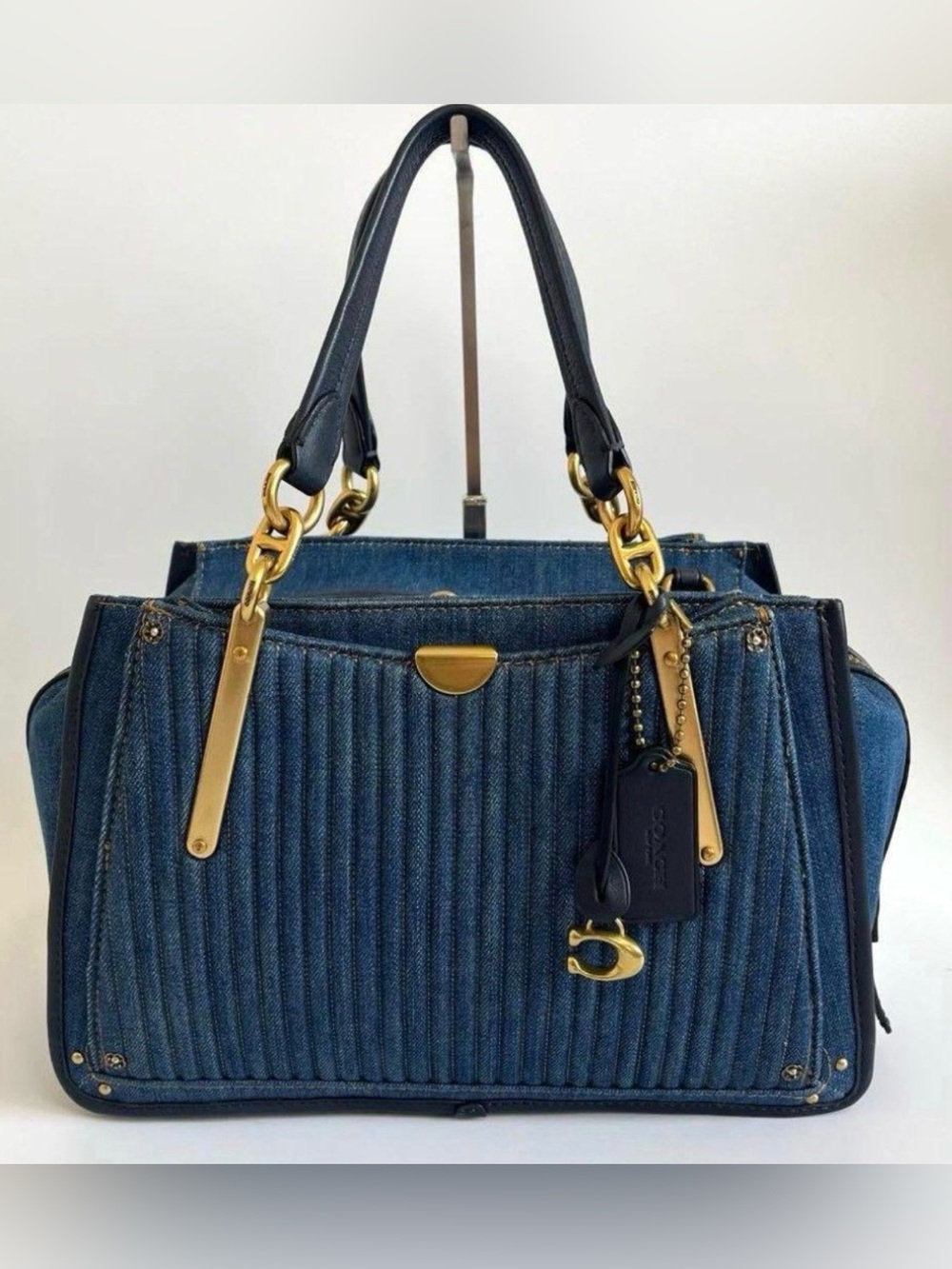 Coach Dreamer 36 Quilted Denim EUC